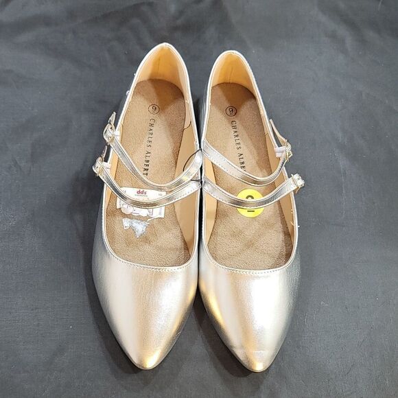 BRAND NEW CHARLES ALBERT DOUBLE ADJUSTABLE BUCKLE STRAP FLAT SHOE - Picture 4 of 13